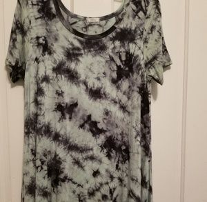 Blue and black tie-dye dress